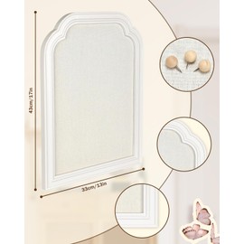 Bulletin Board with Linen, 13x17 inches Pin Board with White Frame, Decorative Hanging Bulletin Board Vision Board Message Board Colletion Board for Office School Home Decor
