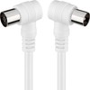 1.5m TV Cable with Right Angle Plug in White - Ideal for Neat, Discreet Connections in Tight Spaces and Modern Design