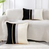 PANOD Patchwork Black Silk-Like Velvet Throw Pillow Cover with Gold
