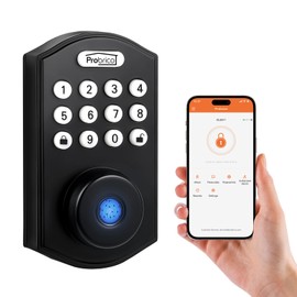 Probrico Fingerprint Smart Door Lock, Electronic Keypad Deadbolt Lock, Keyless Entry Smart Deadbolt Lock for Front Door, APP Control, Auto Lock, Black