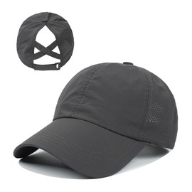 Cedar Eight Women's Mesh Cap, Can Be Worn With A Ponytail, Sports Cap, gray