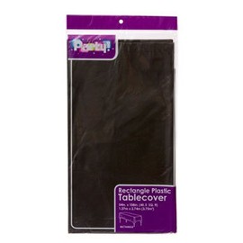 BLACK Plastic Table Covers, 54x108" (2-pack)