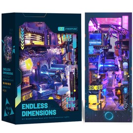 ROCOXIA DIY Book Nook Kit, DIY Miniature Booknook, Book Nook Shelf Insert, Gift for Birthday Thanksgiving Day Christmas (Endless Dimensions)