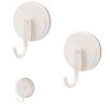 KINDPMA 2PCS White Suction Hooks for Bathroom Suction Cup Hooks