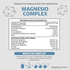 Beyond Vitamins Magnesio Complex Magnesios 180 Caps