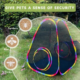 Outdoor Cat Enclosures, Cat Tunnels Tents Cubes for Indoor Cats with Play Ball, Collapsible Outside Playpen Tunnel for Kitty, Rabbit, Puppy and Small Animals