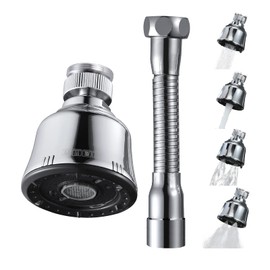 Sink Faucet Sprayer Attachment, Upgrade 4 Mode Adjustable Kitchen Faucet Head, Movable Kitchen Tap Head 360° Rotatable with Extension Hose , Anti-Splash Sink Sprayer Facuet Nozzle Head Water Saving