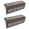 Reserve Seat or Pew Signs 3 Sided Walnut Lucite Reserved