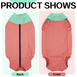 LeLePet Cat Recovery Suit for Female, Post-Surgery Onesie with Breathable Fabric & Back Zipper, Anti-Licking Cat Surgery Recovery Suit, E-Collar Alternative for Wounds or Skin Diseases, Pink S