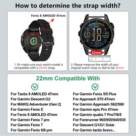 VELEYOK Nylon 22mm Bands Compataible with Fenix 8 47mm/Fenix 7 Pro/7/6 Pro/6/5 Plus/5/Fenix E,Quickfit Sport Watch Strap for Tactix 8 AMOLED 47mm/Descent G1 Solar/G2/Forerunner 965/955/945/935