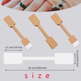 WADY Etiquetas de Precio de Joyería en Blanco Autoadhesivas, 100 Etiquetas para Marcar Mercancías, Etiquetas de Precio de Joyería, Etiquetas de Joyería, Etiquetas Adhesivas, Etiquetas Kraft (Marrón)