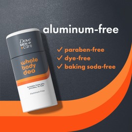 DOVE MEN + CARE Whole Body Deo Aluminum-Free Deodorant Stick Shea Butter + Cedar from Pits, Privates, to Feet with Vitamin E 2.6 oz