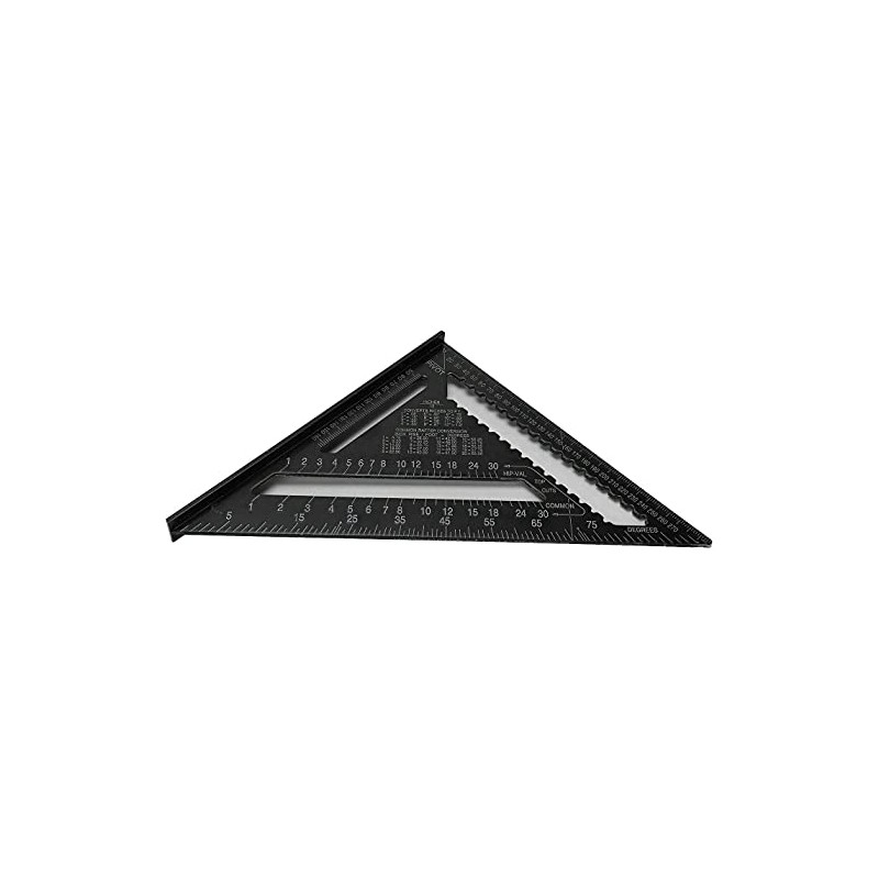 Hezhu 12" Ruler Metric Aluminum Alloy Speed Square Roofing Triangle