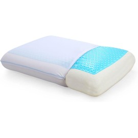 Cool Gel Cooling Pillow for Sleeping, Standard Size Cooling Memory Foam Pillow for Hot Sleepers, Reversible Ergonomic Design, Pressure Relief, Spine Alignment, Side, Back Contouring Support