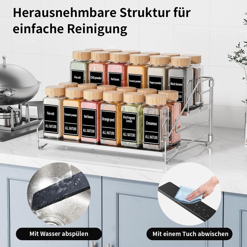 MAYZOLOP 4 Tier Spice Rack, Standing, Spice Rack, No Drilling,