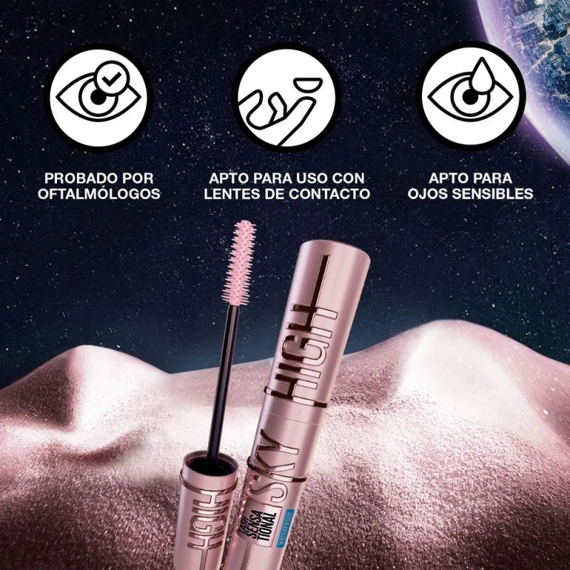 Maybelline Mascara de pestañas Sky High A Prueba de Agua,