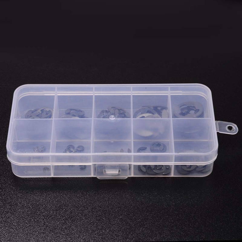 120Pcs Circlips E Clips Assortment, Black Carbon Steel E Clips