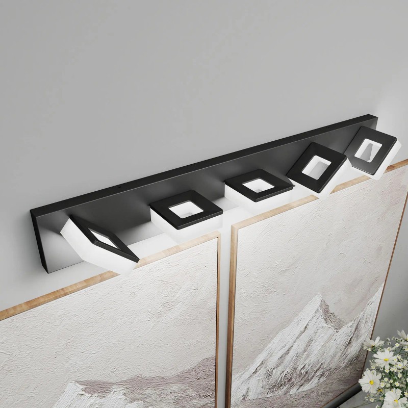 Matte Black Modern Acrylic LED Bathroom Vanity Light Fixtures 5
