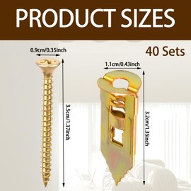 loghohu 80Pcs Self Drilling Anchor Screws 40pcs Metal Drywall Anchors and 40Pcs Sheetrock Screws No Drill Needed Dry Wall Anchors for Fixing TV Shelf Cabinet Curtains Calligraphy