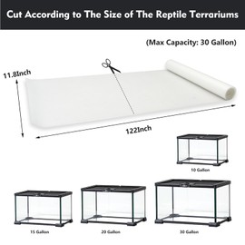 Hamiledyi 2 PCS Reptile Substrate Mat, Reptile Substrate Floor, Terrarium Liner Bedding Substrate Mat Non-Adhesive Carpet Bedding for Bearded Dragon Gecko Lizard Tortoise (11.8"X 122" Transparent)