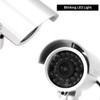 QWORK® 2 Pack Silver Dummy Security Cameras with Red Flashing