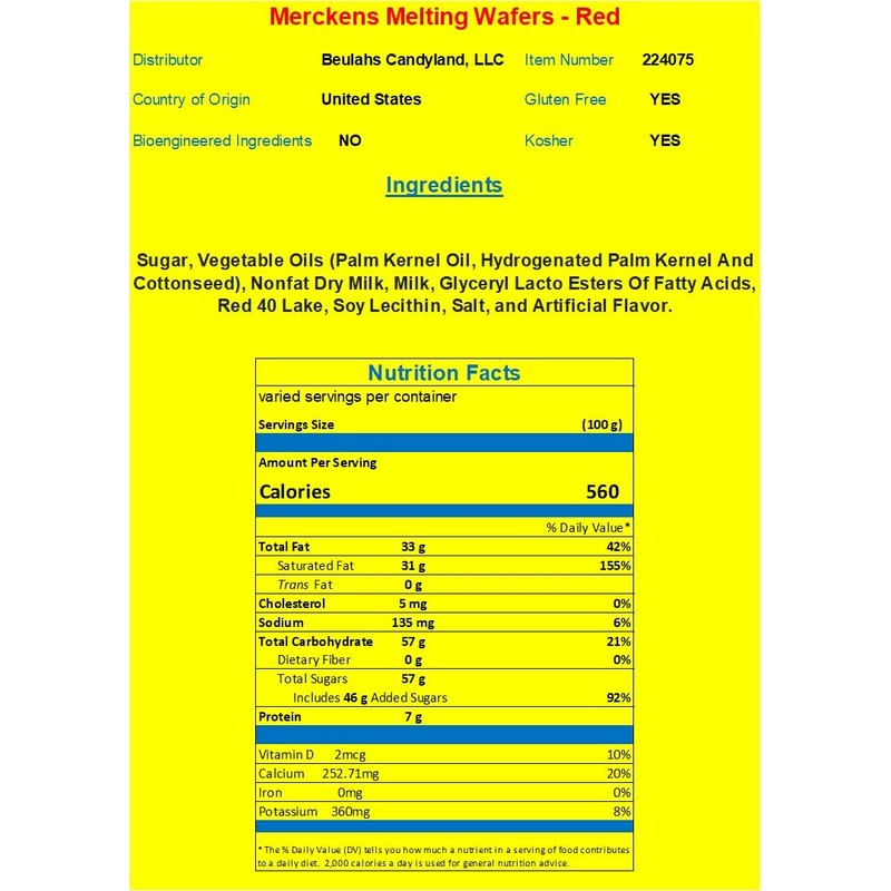Merckens Coating Wafers Melting Wafers Red 1 pound