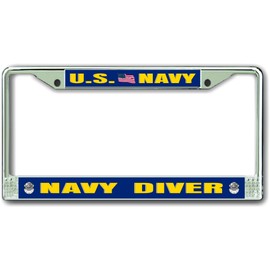 MilitaryBest Navy Diver ND Chrome License Plate Frame