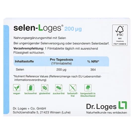 selen-Loges® 200 µg - 200 Film-Coated Tablets - Dietary Supplement with Selenium