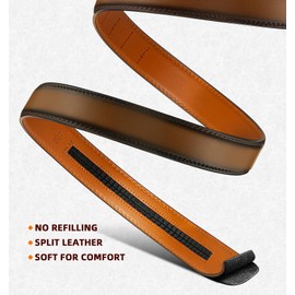 BULLIANT Belt Strap Buckles for Mens Ratchet Belts Repalcement or Customize Width 1 3/8(Tawny,26"-40" Waist Adjustable)