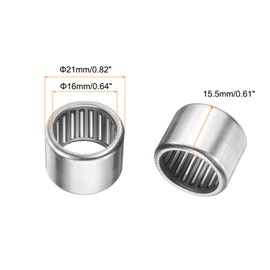 sourcing map 5 Pcs HK081410 Needle Roller Bearings One Way Bearing 0.64 x 0.82 x 0.61 Inch, ABEC 3 Chrome Steel Bearing