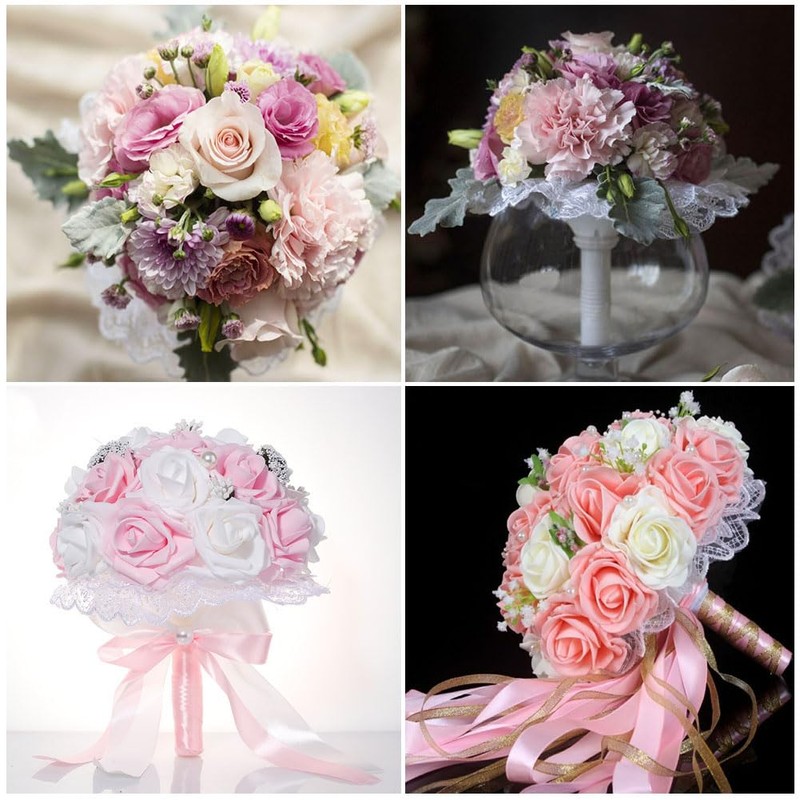 SYBL 4PCS White Lace Bouquet Collar DIY Decoration Bridal Bouquet