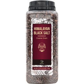Soeos Himalayan Black Salt, Coarse Grain, 2.4 Pound (39 Oz), Gluten-Free, Natural Mineral Enriched, Natural Faux Egg Flavor, Egg replacement, Black Salt for Cooking (Pack of 1)