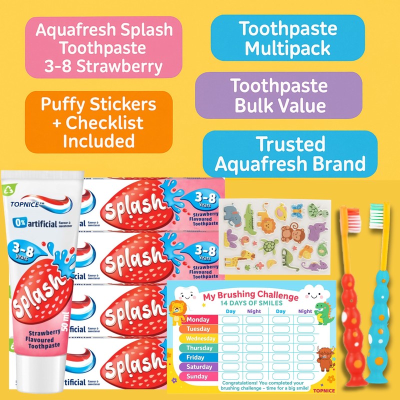 Kids Toothpaste Multi Pack Bundle - 4 x Splash Toothpaste