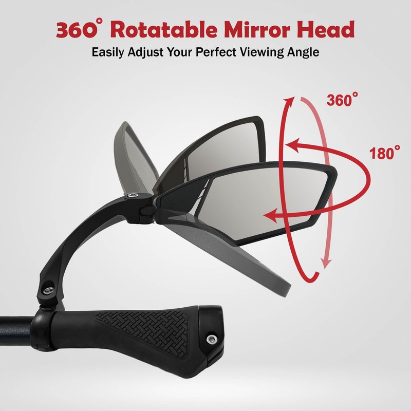 Hafny NEW Handlebar Bike Mirror, HD,Blast-resistant, E-bike Mirror, Glass Lens,