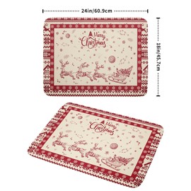 Christmas Moose Dish Drying Mat 18x24 for Winter Santa Claus Kitchen Counter Decor Absorbent Reversible Microfiber Deers Animal Dishes Pad Dish Drainer Rack Mats Kitchen Accessories