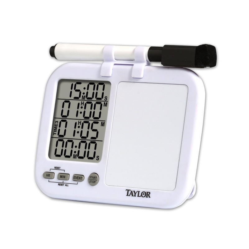 Taylor 5849 Four-Event Digital Timer with Whiteboard for School, Learning,