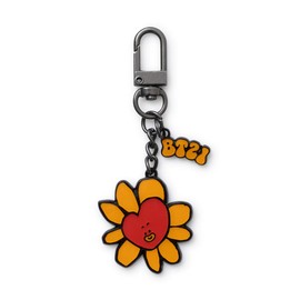 BT21 Flower Collection TATA Character Metal Snap Keychain Key Ring Bag Charm with Clip