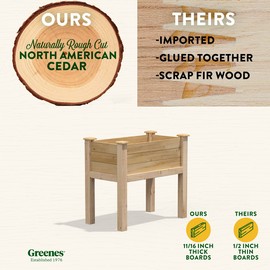 Greenes Fence Cedar Elevated Garden Bed, 32" L x 16" W x 31" H