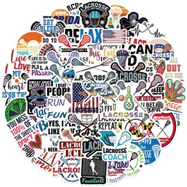 Lacrosse Stickers 50 Pieces for Water Bottles, Cute Lacrosse Gifts Sports Stickers for Kids, Teens, Adults