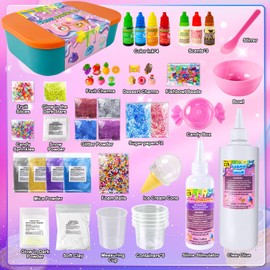 DIY Slime Kit for Girls, Galaxy & Glow in The Dark Slime Making Kit for Kids 6-12, Glimmer Crunchy, Butter & Cloud Slime Kit with Add-ins, Foam Balls, Charms, Glitters, Gift Toys for Boys Girls
