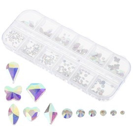 Ipetboom DIY Nail Charms Set Rhinestones Metal Nail Charms Box Elegant and Fashionable