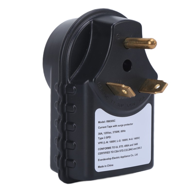 RV Surge Protector 30A Male to 30A Female Adapter 1050J