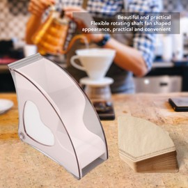 Coffee Filter Holder, Plastic Coffee Filter Paper Dispenser Rack With Cover, Plastic Household Storage Supplies (White)