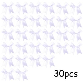 Wrap Bows - 30pcs 3.3 Inch Elegant Bows for Gift Wrapping, Party Decorations, Wedding Decor, Birthday Presents, Holiday Gifts, DIY Crafts, Baby Shower, Anniversary, Christmas, Bags White