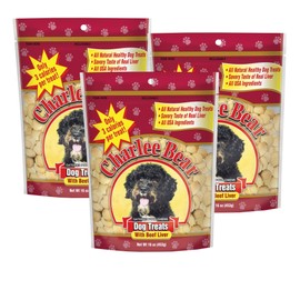 Charlee Bear Original Crunch Dog Training Treats, Beef Liver Flavor, 3 Calories Each, Low Calorie Natural Rewards for Puppies to Adult Dogs, Made in USA, 16 oz (3-Pack)