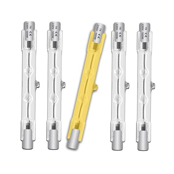 Queeplo Queeplo 5 Stck R7S Halogen Leuchtmittel 100W 230V Dimmbar