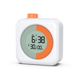 Olipiter 3-in-1 Visual Timer for Kids, Digital Countdown Timer with LCD Color Display,12/24H, 60-Minute Portable Pomodoro Visual Timer for Classroom School Office Sport Kitchen-White