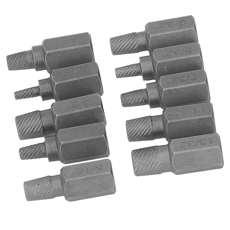10Pcs Damaged Screw Extractor Hex Bolt Stud Remover Removal Tool