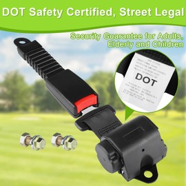 LEAPGOMAX Retractable 61" DOT Seatbelts, Universal 2 Point Adjustable Seat Belts for Golf Carts EZGO, Yamaha, Club Car, ICON, Star, Zone Golf Carts (1 Set)