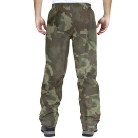 33,000ft Men's Rain Pants, Waterproof Rain Over Pants, Windproof Outdoor Pants for Hiking, Fishing Camouflage